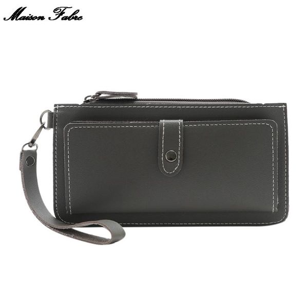 

maison fabre women's fashion trend solid color small multi-function leather card walletsimple small coin bag card bag wallet, Red;black