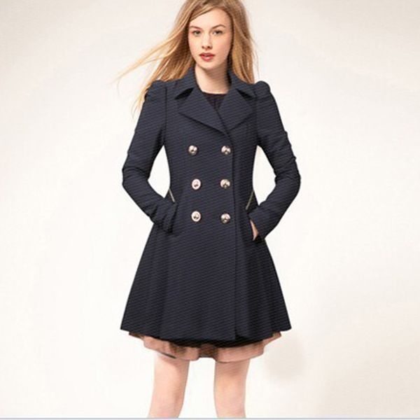 

2019 winter trench coat female casual double-breasted long windbreaker women, Tan;black