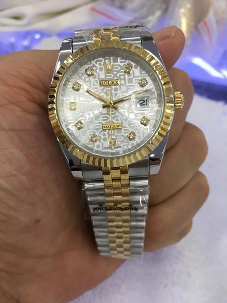 

4 цвета женщины 36 мм автоматические механические алмазы часы без батареи широкий механизм автоподзавод часы из нержавеющей стали datejust н, Slivery;brown