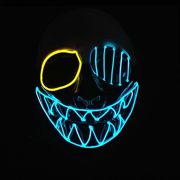 

три световых режима el wire skull mask led загораются неоновые маски для хэллоуина световой маскарад танцы карнавал партия украшения поставк