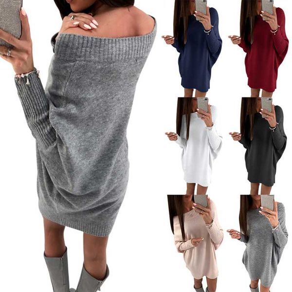 

women winter sweater dress modis long sleeve besueter mujer invierno 2020 robe pull femme hiver pullover clothes sweaters, Black;gray