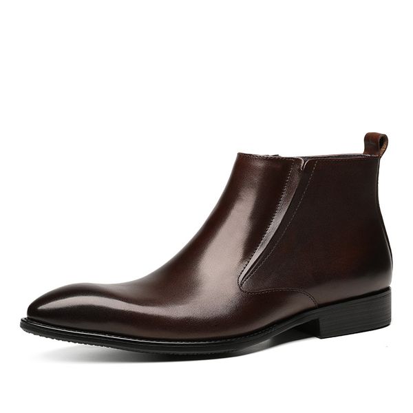 Großhandel Mode Schwarz Braun Spitz Stiefeletten Herren Kleid Stiefel Aus Echtem Leder Business Schuhe Männlichen Knöchel Von Crystalcle, $134.97 NEU HERREN SCHNÜRBOOTS Stiefel Leder Stiefeletten Business