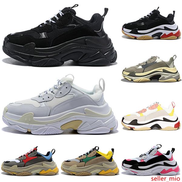 

2019 designer paris 17fw casual shoes triple s for men women black red white green dad platform luxury increasing sneakers mens trainers