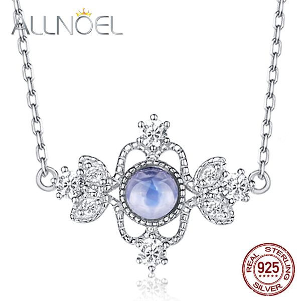 

allnoel 925 sterling silver aurora moonstone necklace for women genuine white gold chains necklaces engagement fine jewelry new