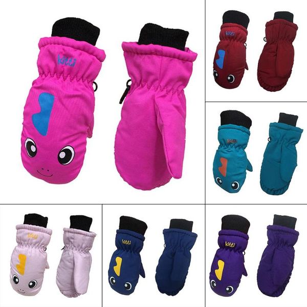 

children snow sports gloves velvet winter warm thickened windproof for outdoor sport ski girls boys kids skiing gloves mittens