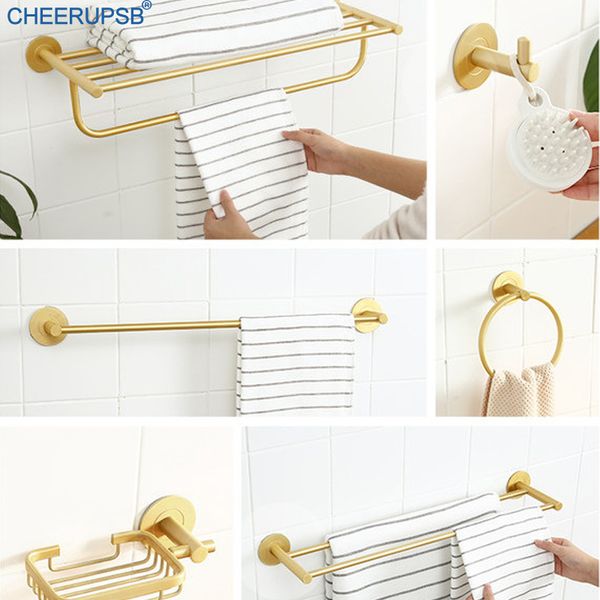 

gold bathroom accessories set brushed space aluminum towel support wall mounted soap rack bath towel hanger hardware kit