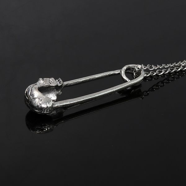

halloween creative personality alloy skull necklace bone pendant, Silver