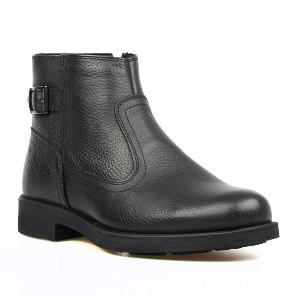 

black leather zipper male boots