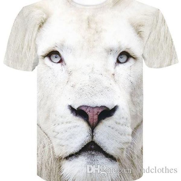 

2020 summer fashion t-shirt new lion head digital printing short sleeve bottoming shirt fashion brand men's large, White;black