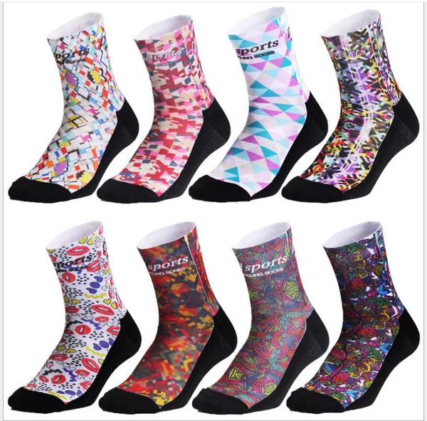 

cycling competition professional autumn and winter wear-resistant breathable casual socks, Black