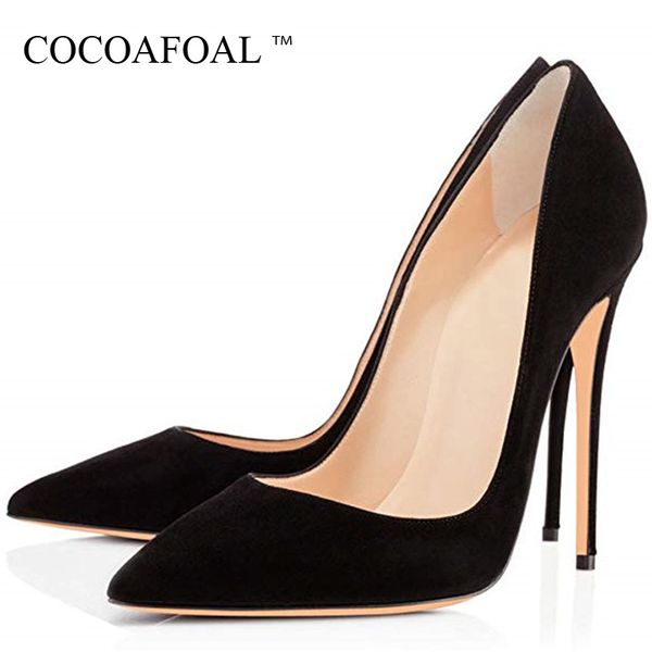 

cocoafoal new cow women high shoes woman high hooks shoes bridal plus size 33 43 fashion party pumps autumn black red