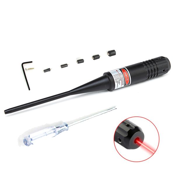 

outdoor hunting red laser bore sight collimator boresighter for 0.22 to 0.50 handguns rifles sights and riflescopes