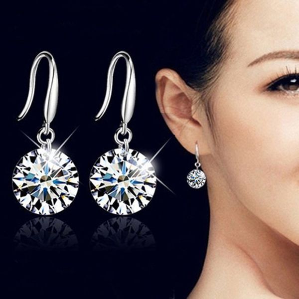 

earrings round zircon earrings diamond crystal alloy all-match small earrings jewelry elements ear rings charms rhinestones, Golden