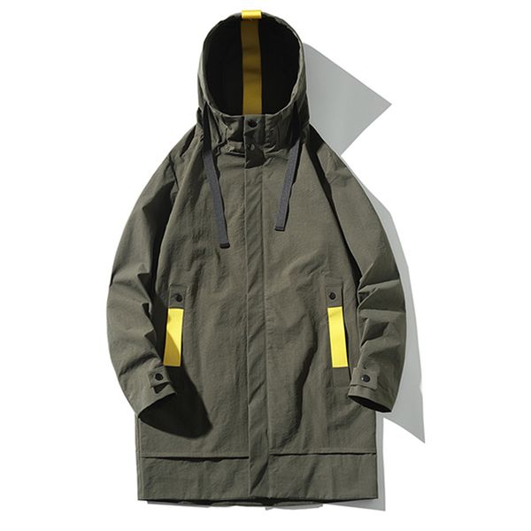 

long section hooded jacket japanese streetwear autumn casual hooded thin long coat men high street hip hop casual coat 5xl, Black;brown