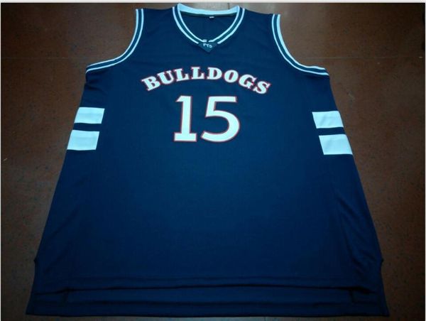 

men j. cole bulldogs high school #15 college real embroidery jersey size s-6xl or custom any name or number jersey, Black