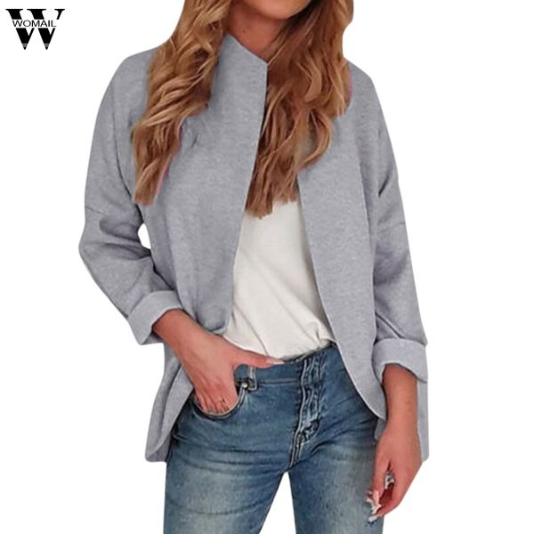 

womail crop jackets women open front long sleeve coat jackets parka outwear cardigan coat casacos femininos inverno 2019, Black;brown