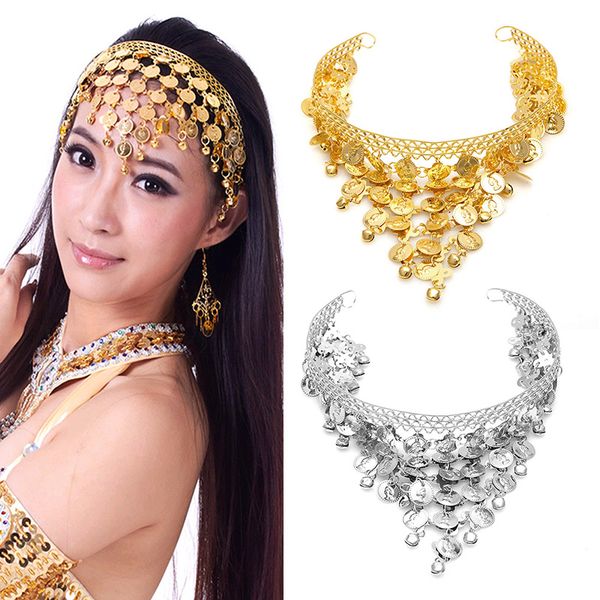 

new stylish belly dance costume dancing coin sequins hair band headbands