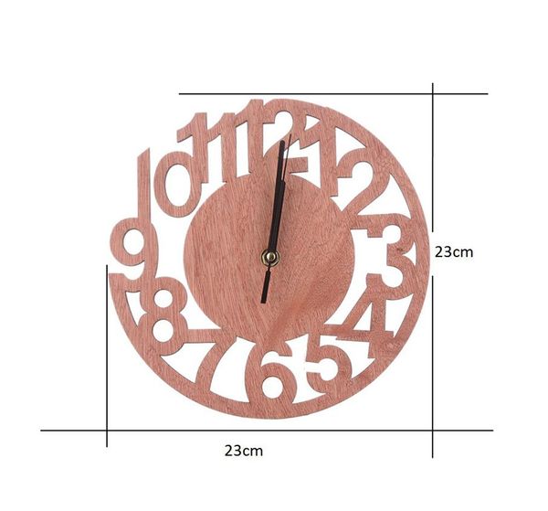 

3d wall clock number wooden silent clock for home kitchen office