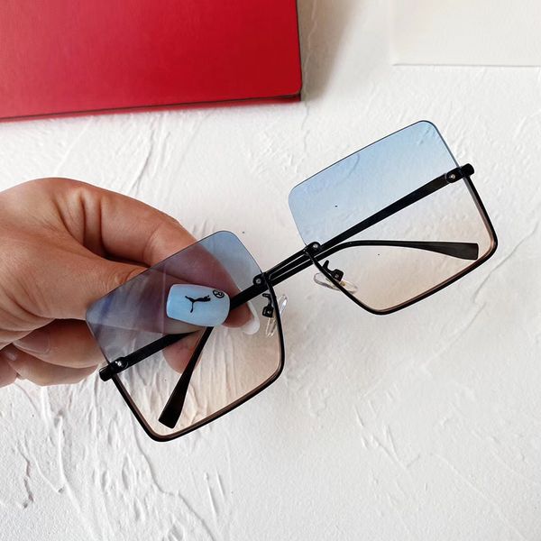 

children rimless sunglasses girl boy glasses kids square cute eyewear baby uv400 luxury fashion brand vintage design, White;black