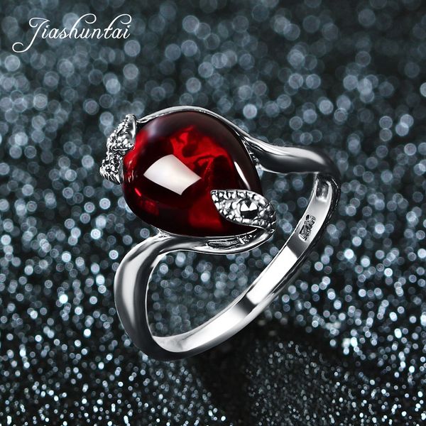 

jiashuntai vintage 925 sterling silver rings for women romantic wedding rings retro 100% silver jewelry female, Golden;silver