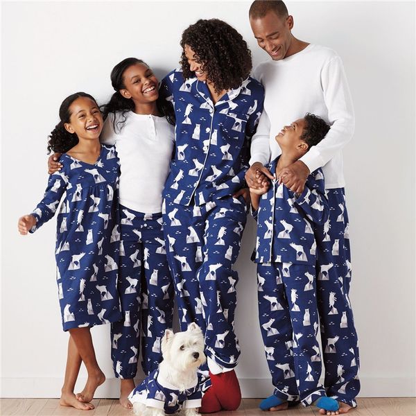 

emmababy xmas polar bear fairy christmas family pajamas set kids sleepwear nightwear pjs praphy prop clothing set, Blue