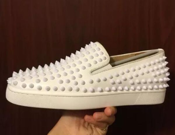 

2020 new luxury black gold glitter sequins red bottom shoes designer high spikes toe genuine leather flats party wedding sneakers t04