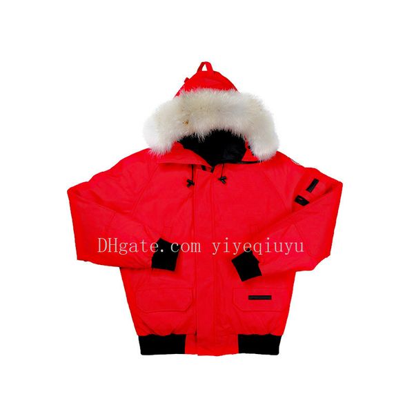 

мужские зимние пальто дизайнер канада бренд куртки роскошь doudoune гусь вниз парка ветровку гуся вниз реальный волк меховой моды, Black