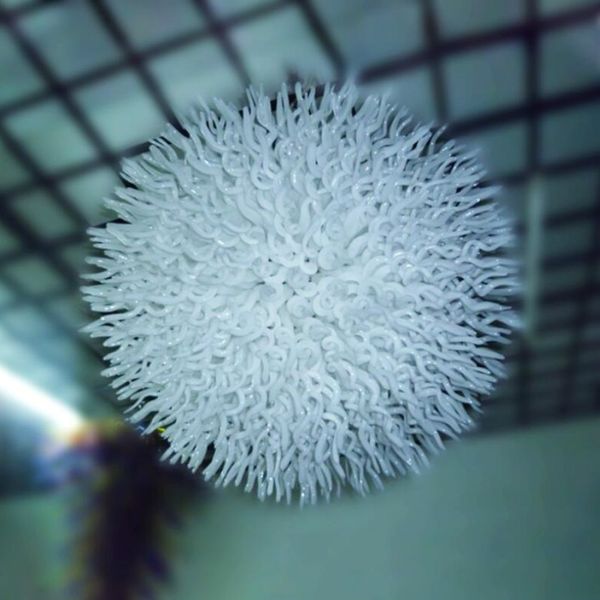 

round ball crystal chandeliers white lamp hand blown glass chandelier lights home decoration american lighting fixtures
