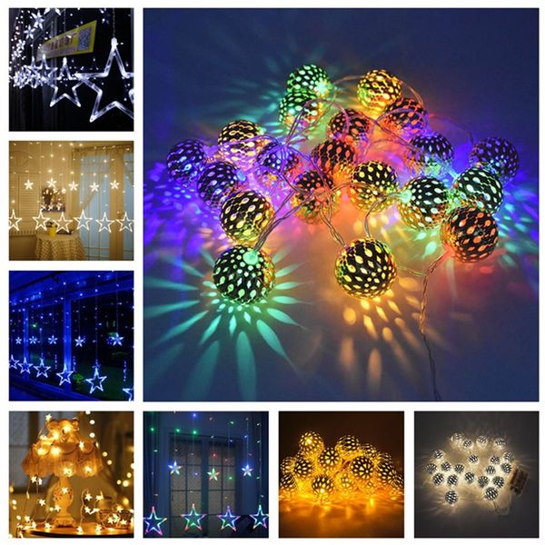 

christmas decor 10 20pcs leds moroccan ball string lights waterproof outdoor battery powered christmas tree garden decorations,q