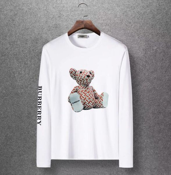 

new brand men's wear designer autumn/winter high street luxury men's t-shirts with round collar and long sleeves -- welcome to buy, White;black