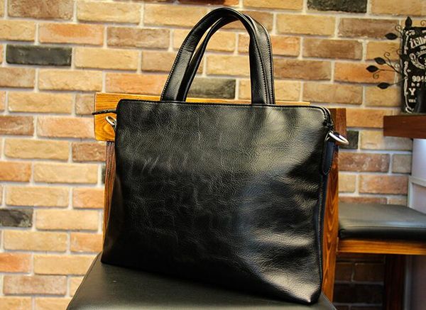 

50pcs men pu black long cross computer brefcases business handbag
