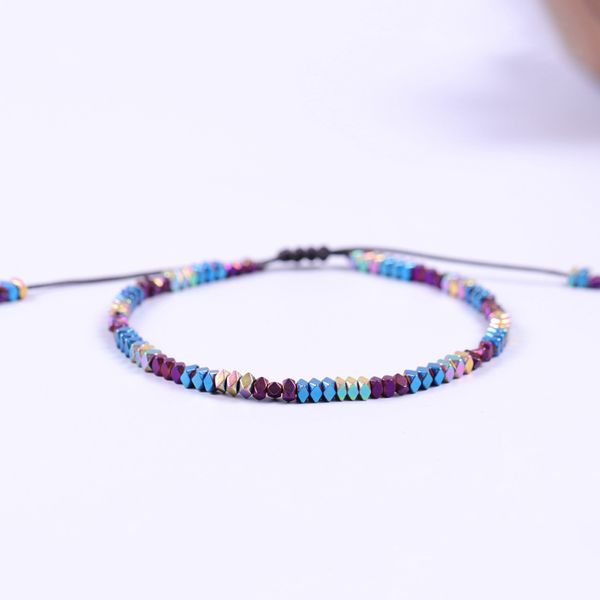 

2019 cross border new style color hematite hand weaving bracelet adjustable beading bracelet foreign trade, Silver