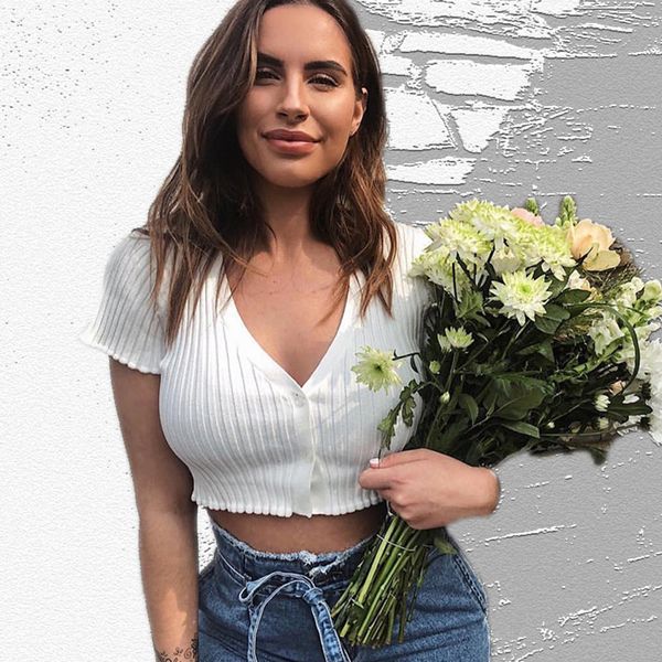 

designer womens t-shirt fashion slim bread bare waist solid color cardigan new lady's clothing cute style size s-l wholesales, White