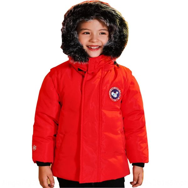 

thickened warm leisure fashion style warm clothing down jacket children's clothing detachable sleeve/hat children's down jacket, Blue;gray