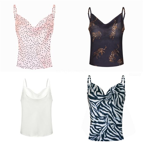 

2020 satin women thin wild solid camis vest women tank female 2020 summer strap basic chiffon sleeveless camisole #670, White