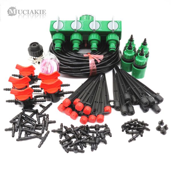 

muciakie 25m to 5m garden irrigation watering kits 4/7mm tubing hose splitter quick connecter sprinkler tee garden system