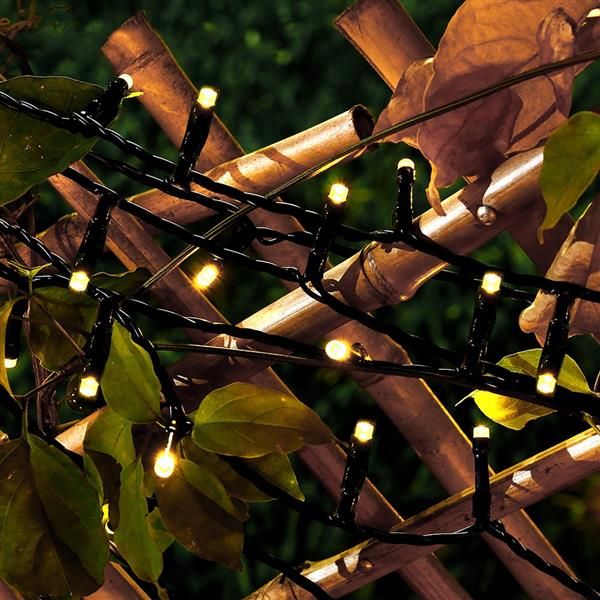 

plastic 200-led warm white wire light outdoor waterproof christmas decoration solar power string light lamp
