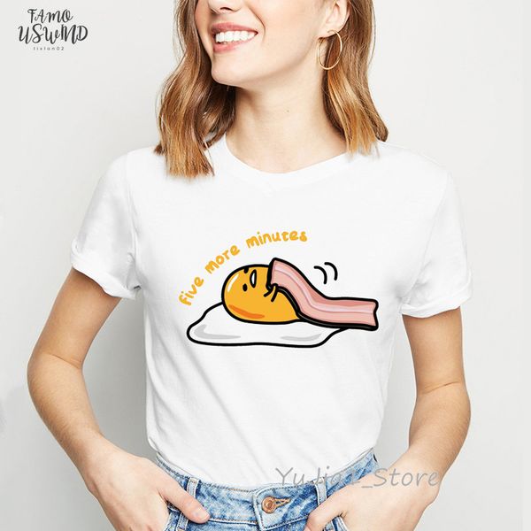 

are women we born only to die letters gudetama print funny t shirts women lazy egg tshirt femme 90s tumblr clothes graphic, White