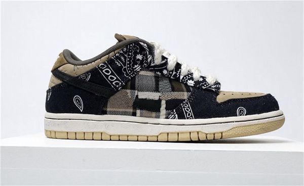

nike dunk sb x travis scott 2020 Аутентичные Трэвис Скотт х SB Dunk Low баскетбол обувь Мужчины Cactus Jack Парашют Beige Petra Brown Black Sport Sneakers CT5053-001