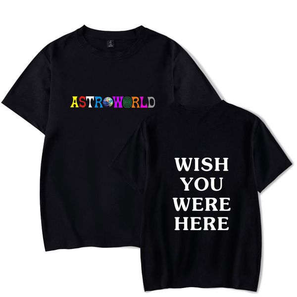 

2019 summer mens tshirt travis scotts astroworld black white blue crew neck tshirt letters print hip pop rapper t-shir, White;black