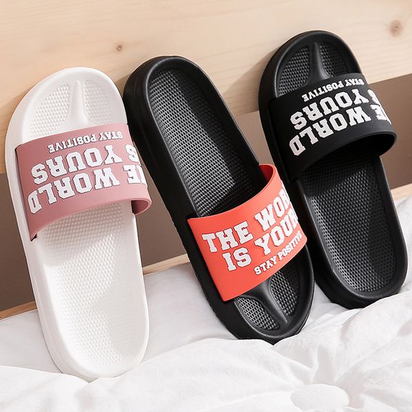 

summer women slippers beach slides transparent non-slip slippers word lightweight soft bottom bath women ladies girls boys shoes mx200425, Black