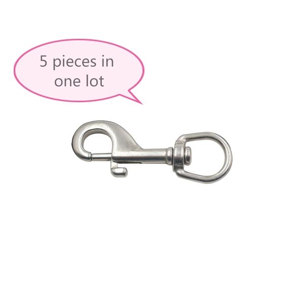

5 pieces medium 3.5" marine grade 316 stainless steel attachment scuba diving swivel eye bolt snap buckle metal clip