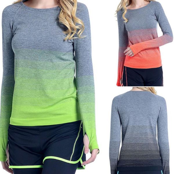 

long sleeve yoga compression tights sport shirt women sport sportswear fitness quick dry running sports k1, White;red