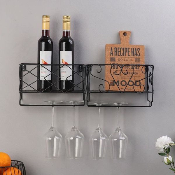 2019 Wall Mounted Rustic Metal Wine Rack 3 Long Stem Glass Holder