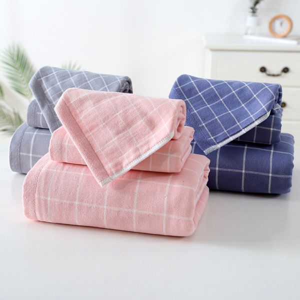

towel 100% cotton plaid set 3pc/set bathroom 1pc bath and face square