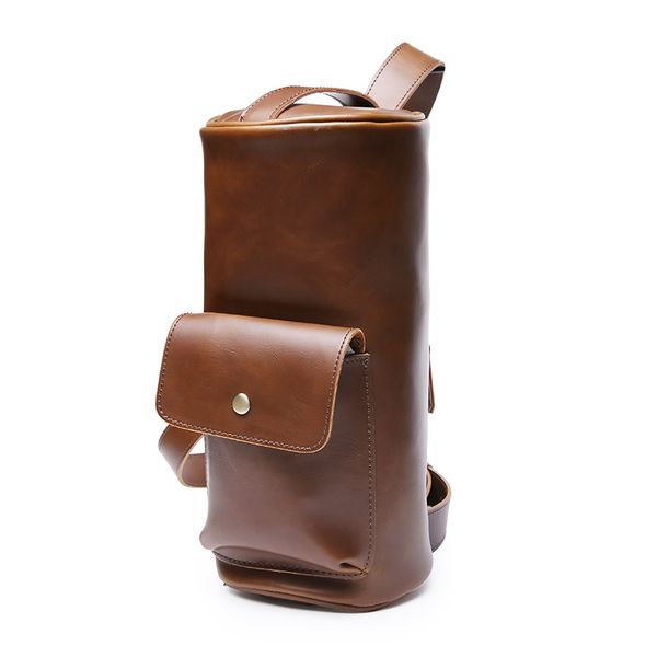 

new retro casual men's bag chest bag backpack tide personality cylinder