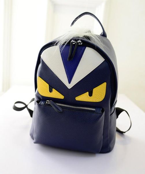 

fashion new backpack famous designer luxury women multicolor backpack casual student teenagers moster cute feather shoulder bags