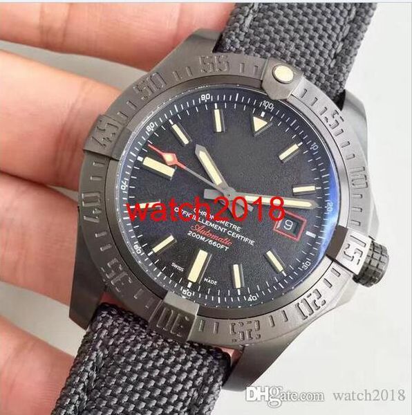 

luxury watches luxury sapphire men's 44mm men's watch watches automatic mechanical black dial nylon strap