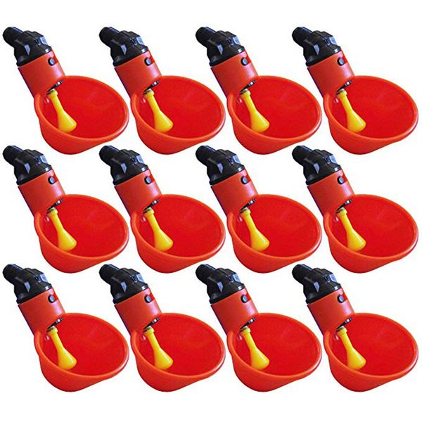 

12pcs livestock drinking cup chicken feed automatic bird coop poultry chicken fowl drinker water drinking cups fowl feeding