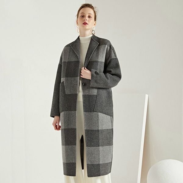 

100% wool coat female spring autumn jacket women clothes 2019 korean vintage long coats and jackets casaco feminino zt2237, Black